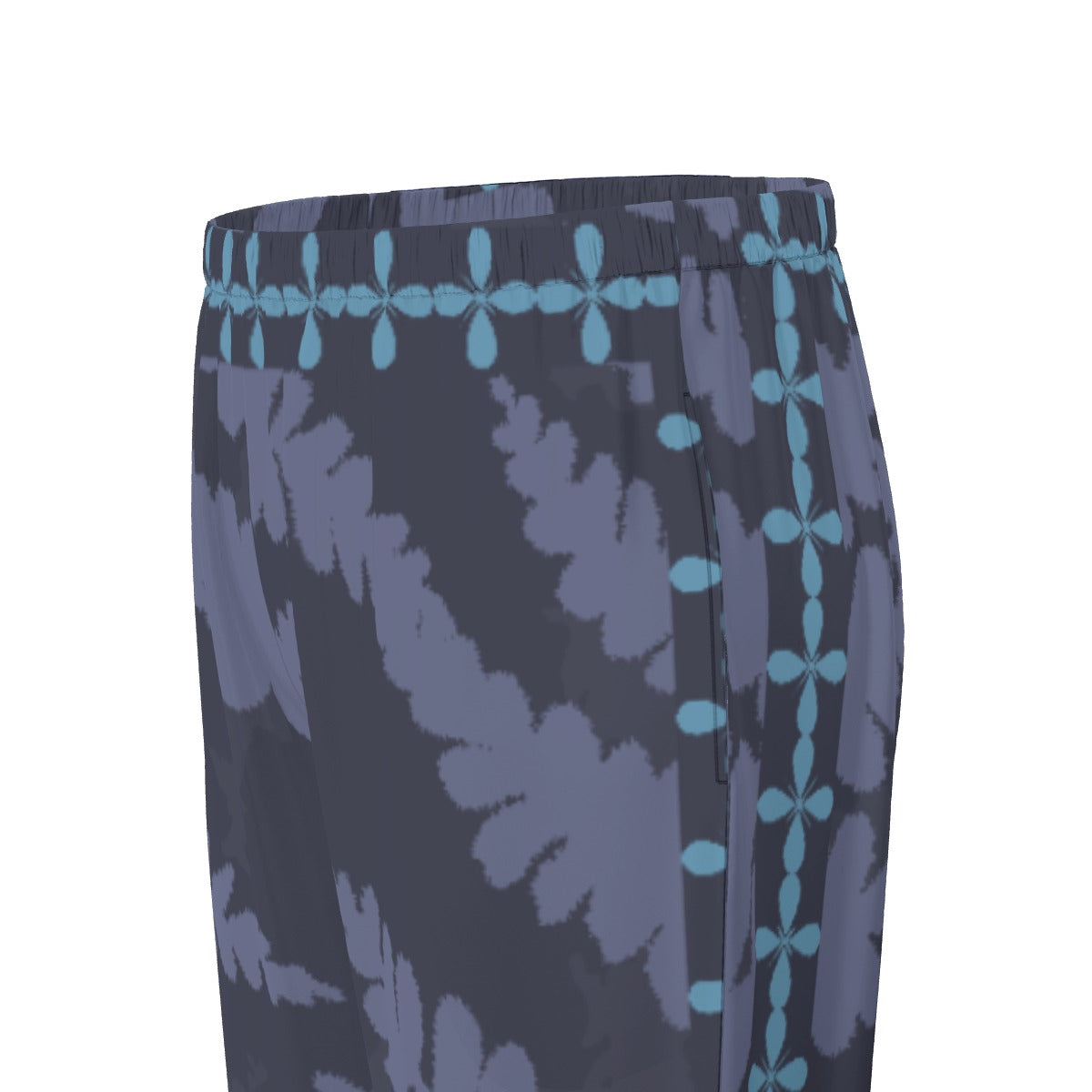 All-Over Print Women's Long Sleeve Pajama Set With Black Contrast Piping