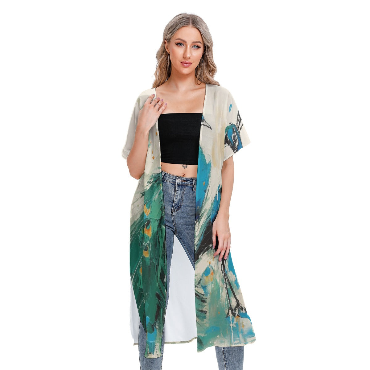 All-Over Print Women's Short Sleeve Cardigan