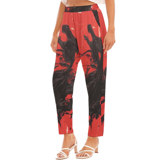 All-Over Print Women's Loose Straight-leg Pants