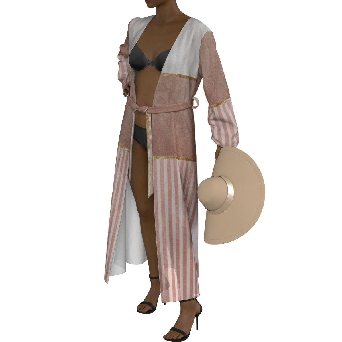 All-Over Print Women's Lace-up Chiffon Robe