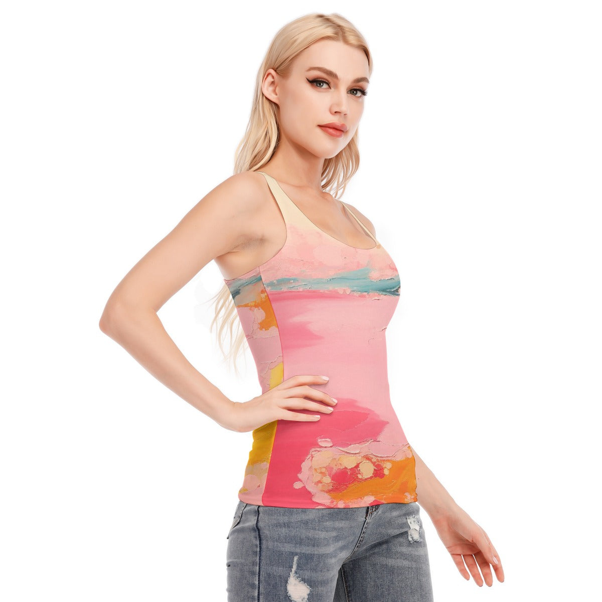 All-Over Print Women's Racer Vest | 190GSM Cotton