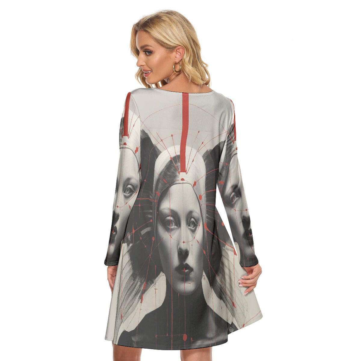 All-Over Print Women's Crew Neck Dress
