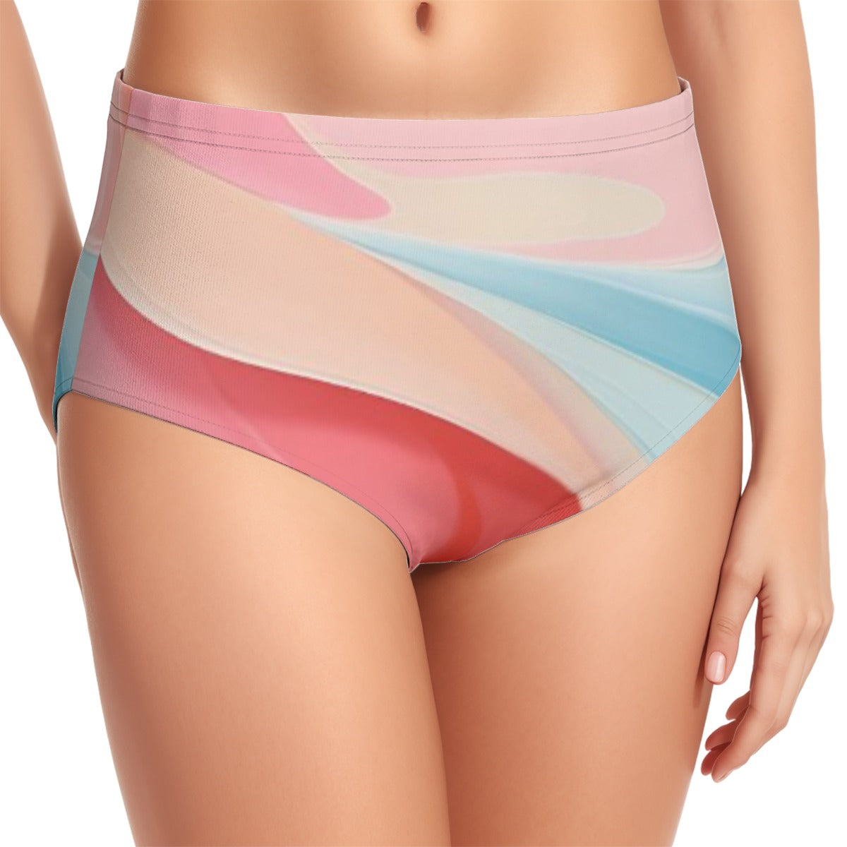 All-Over Print Women's Swimsuit Set With Halter