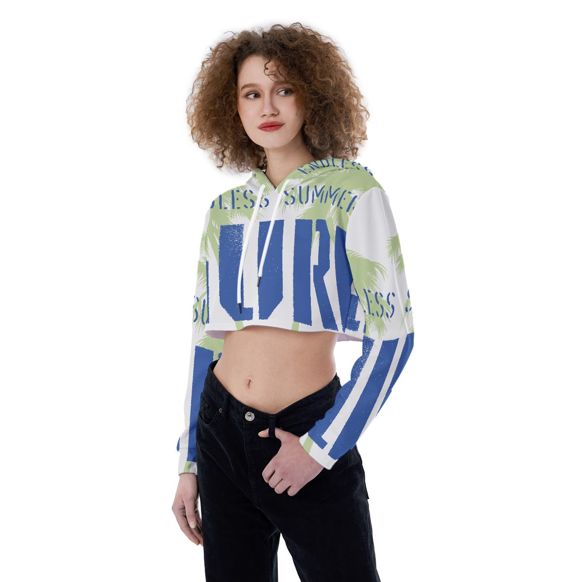 All-Over Print Women's Crop Top Hoodie