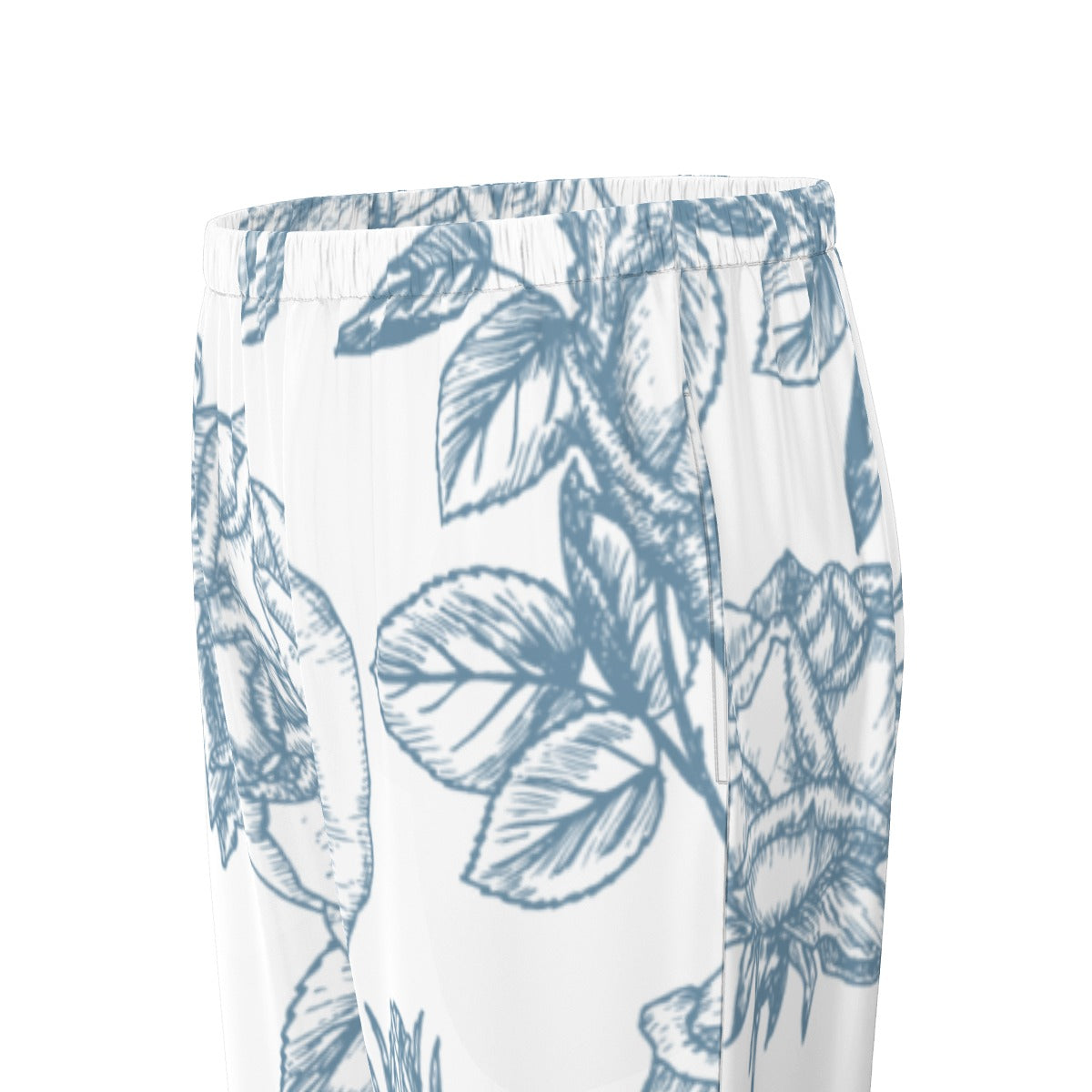 All-Over Print Women's Long Sleeve Pajama Set With Black Contrast Piping