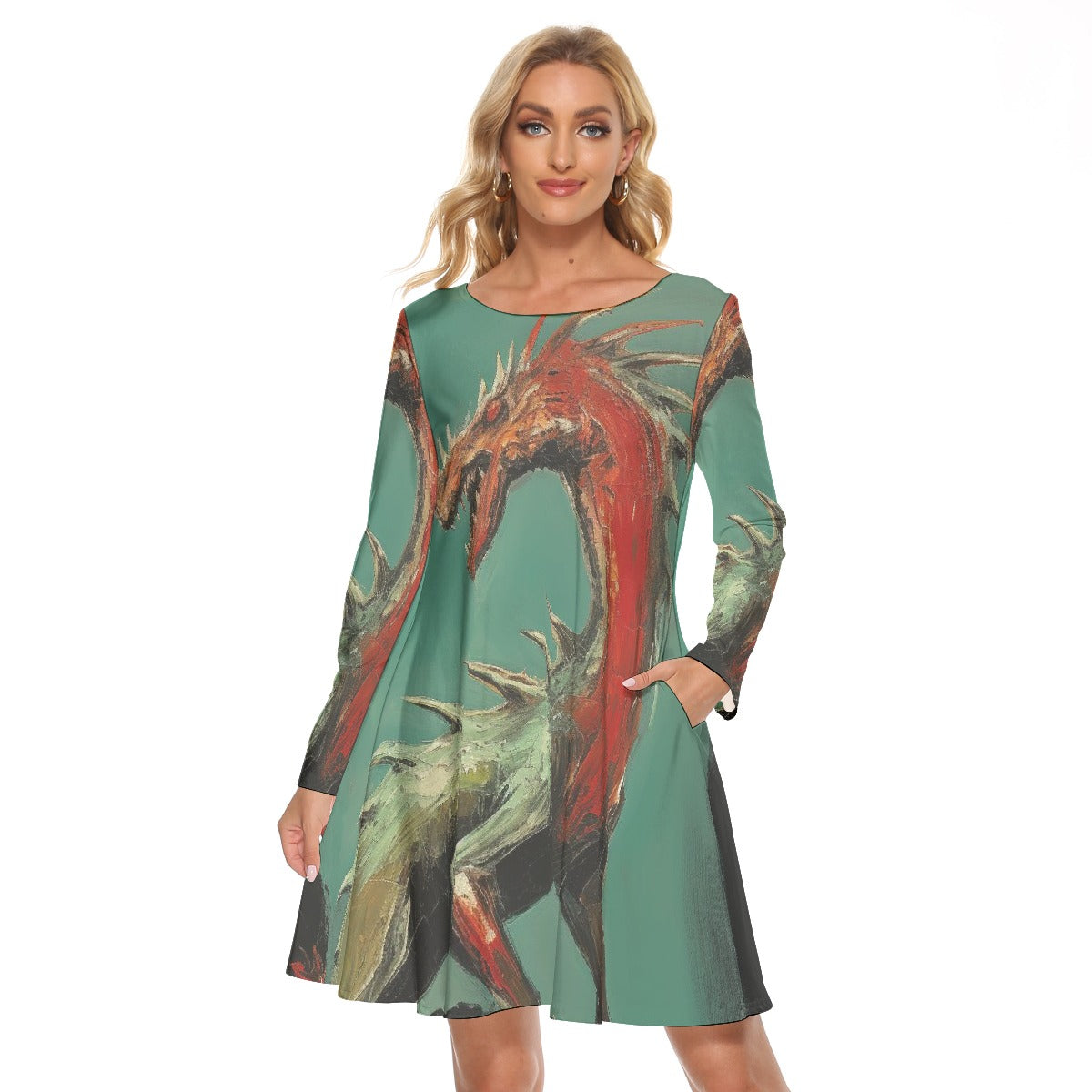 All-Over Print Women's Crew Neck Dress