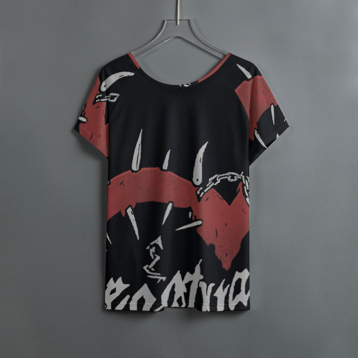 All-Over Print Women's Round Neck T-shirt With Raglan Sleeve