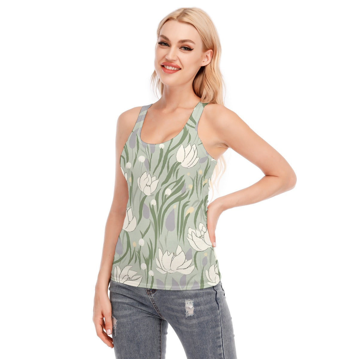 All-Over Print Women's Racer Vest | 190GSM Cotton