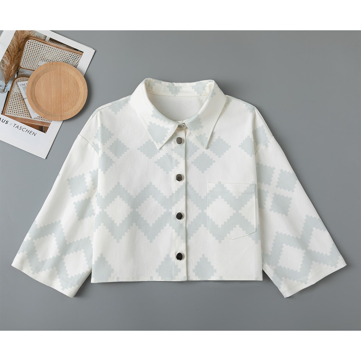 All-Over Print Women's Cropped Jacket | 245GSM Cotton
