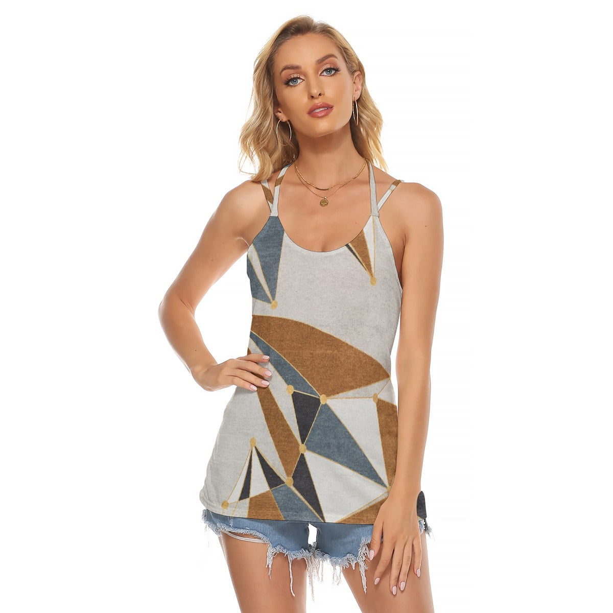 All-Over Print Women's Halter Top With Backless