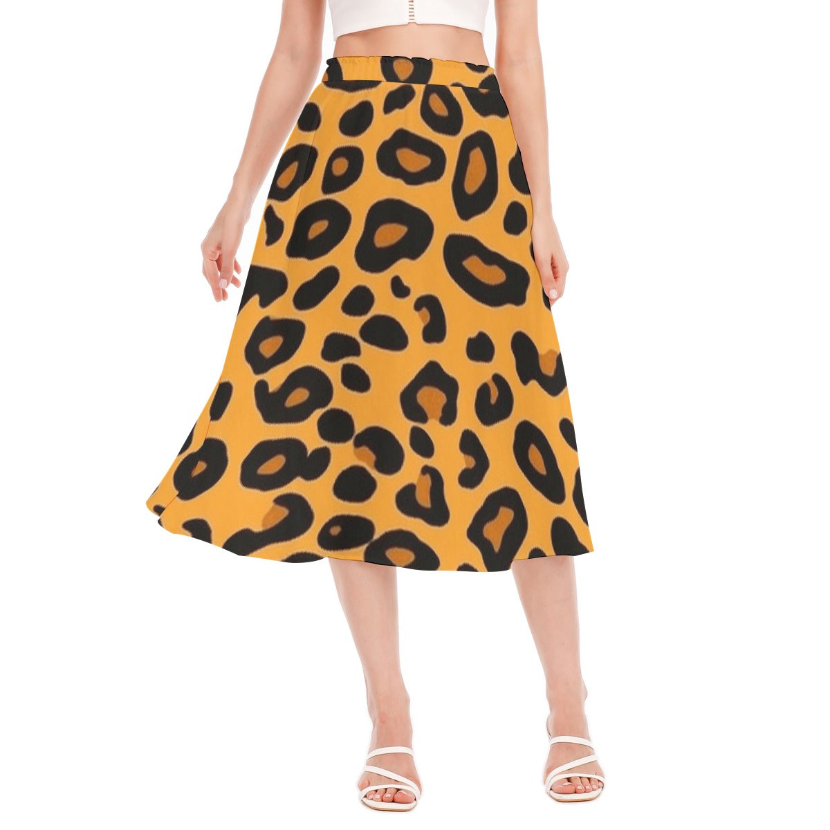 All-Over Print Women's Long Section Chiffon Skirt