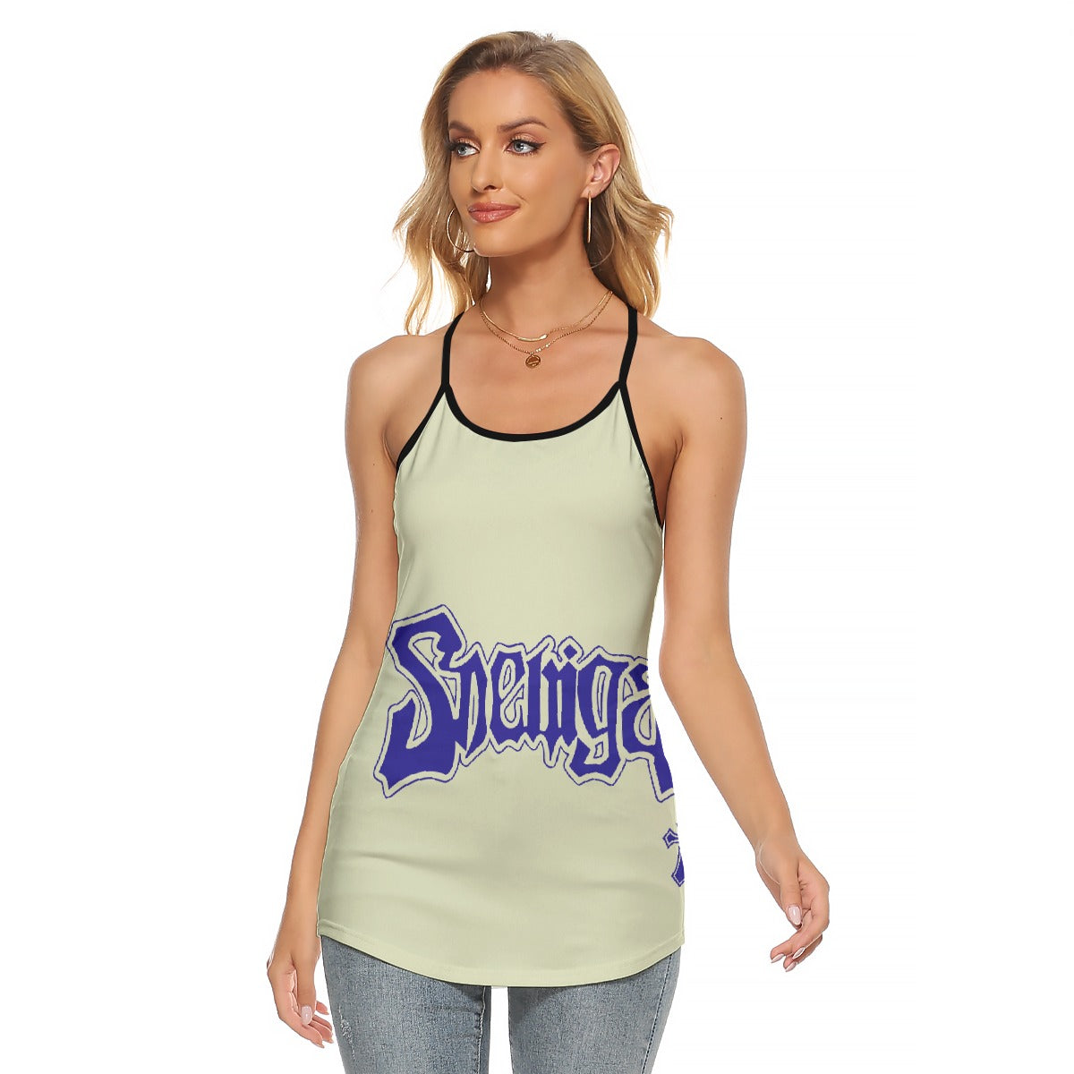 All-Over Print Women's Criss-Cross Open Back Tank Top