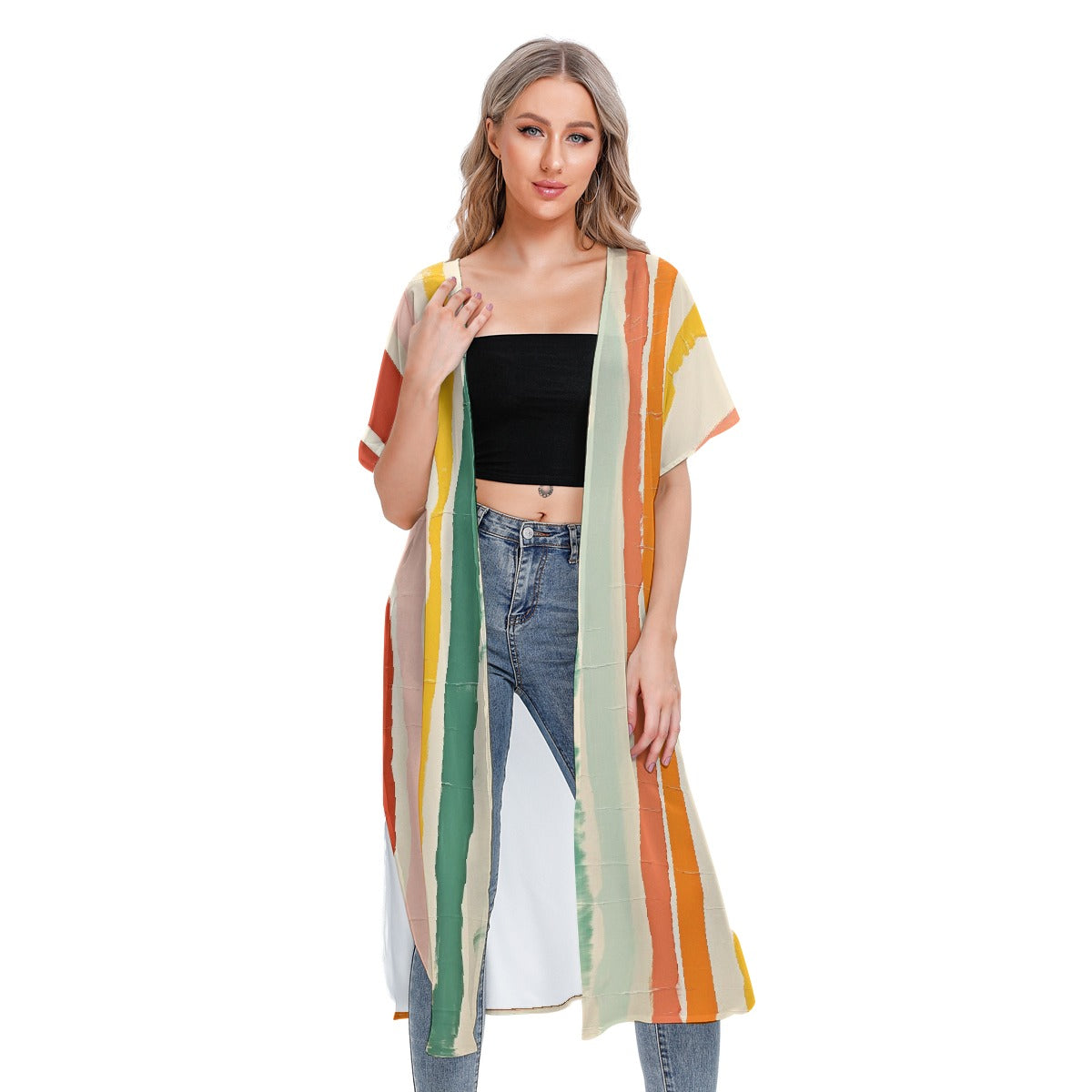 All-Over Print Women's Short Sleeve Cardigan