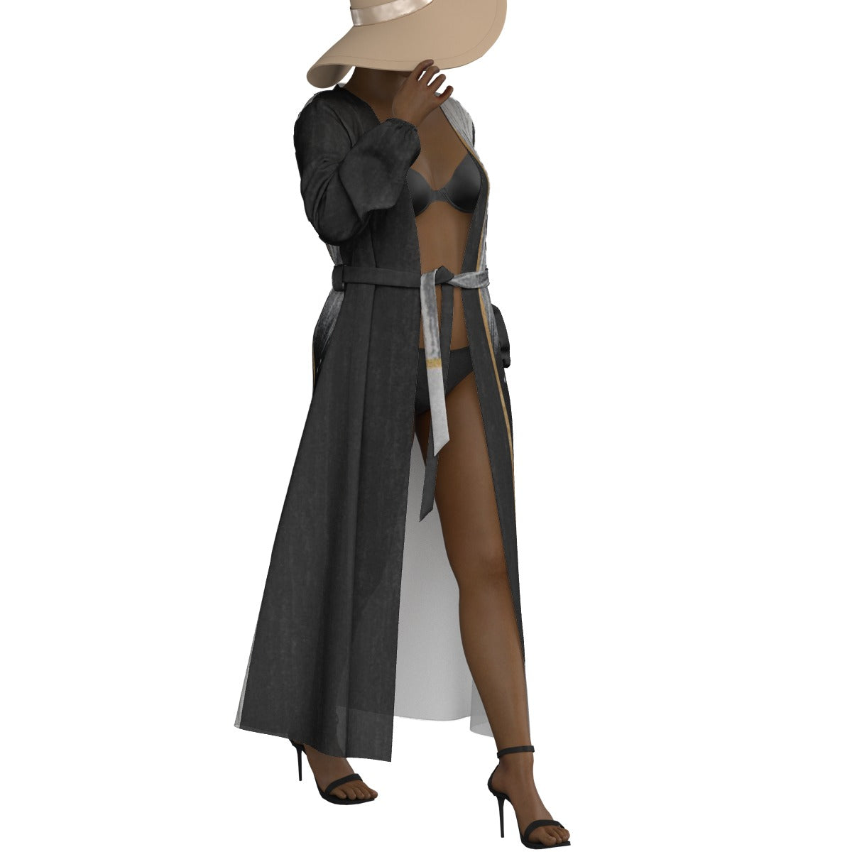 All-Over Print Women's Lace-up Chiffon Robe