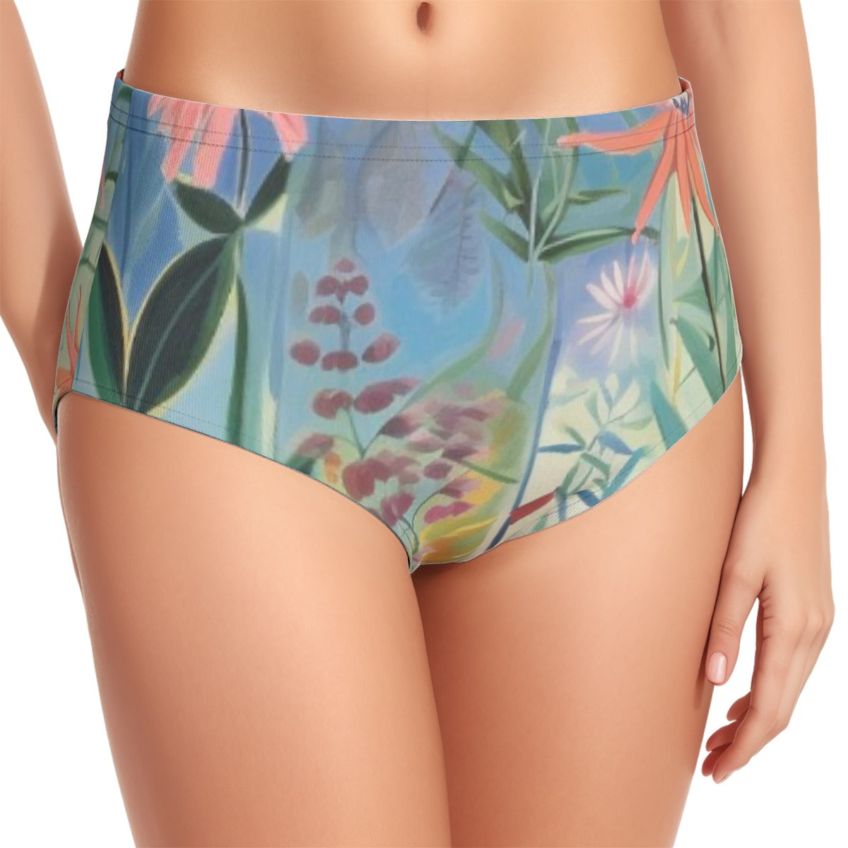 All-Over Print Women's Swimsuit Set With Halter