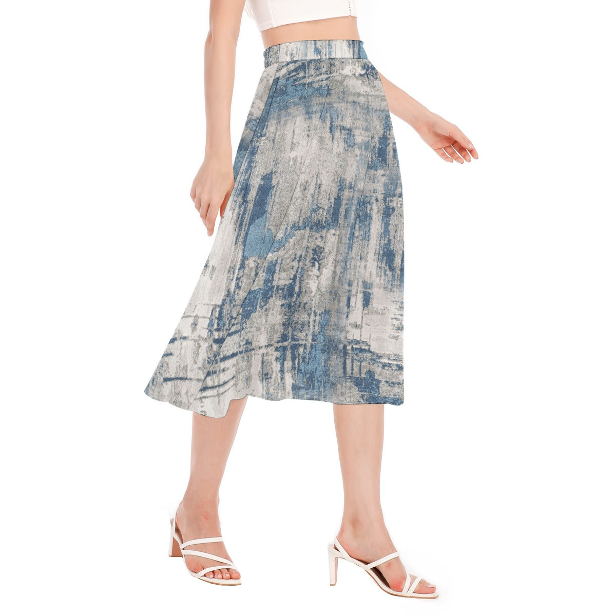 All-Over Print Women's Long Section Chiffon Skirt