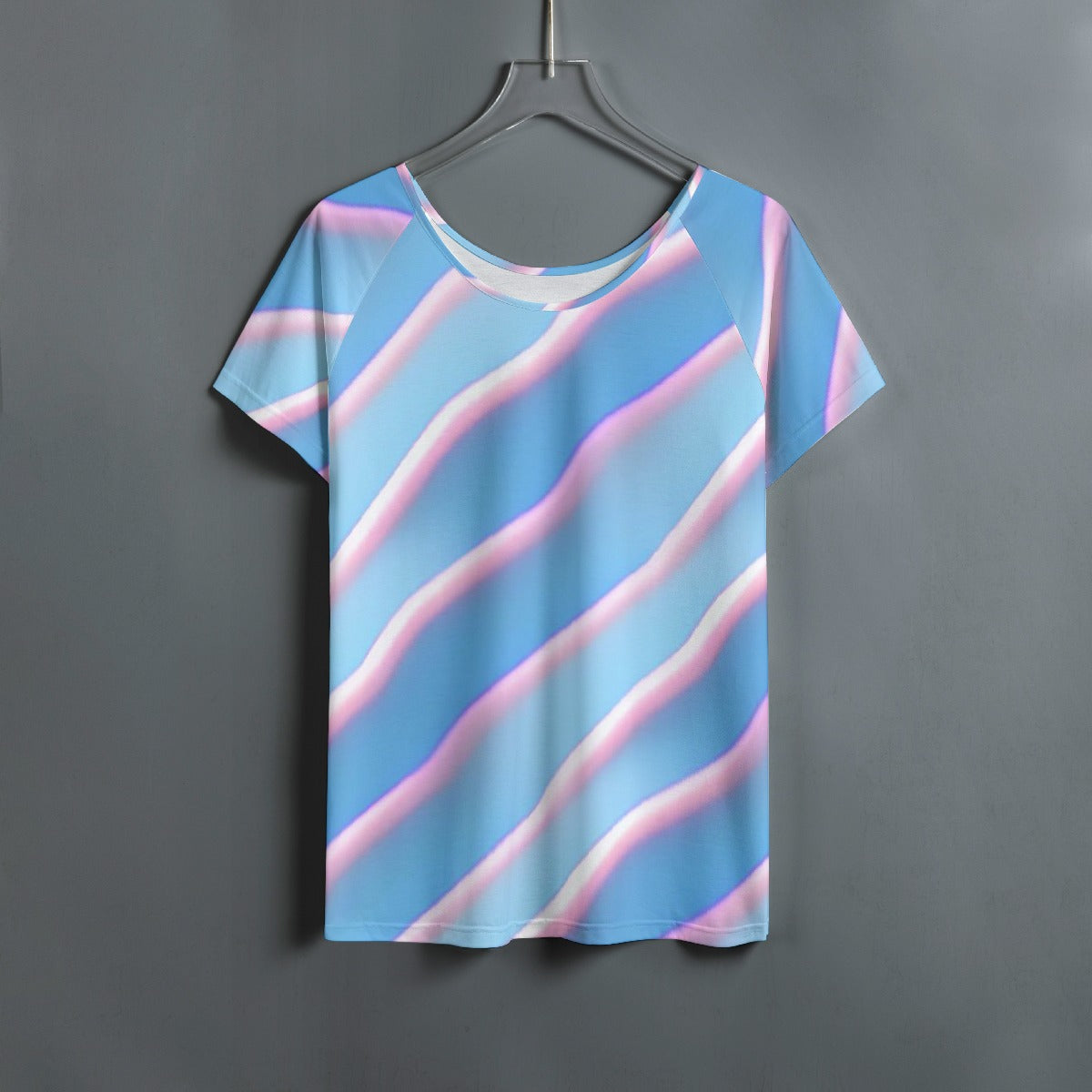 All-Over Print Women's Round Neck T-shirt With Raglan Sleeve