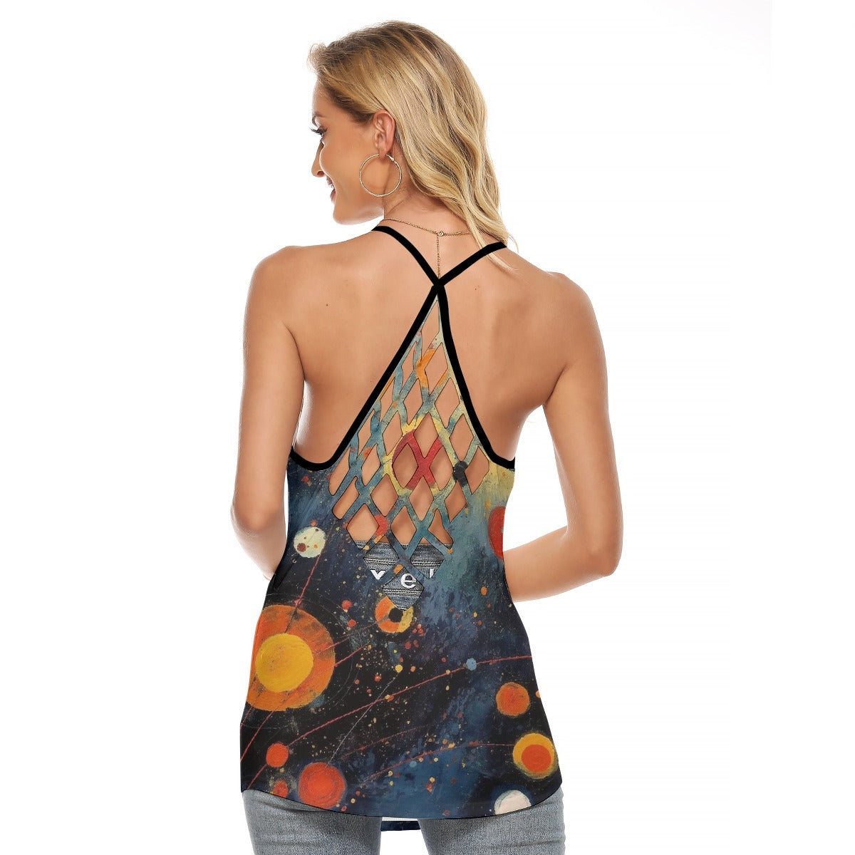 All-Over Print Women's Criss-Cross Open Back Tank Top