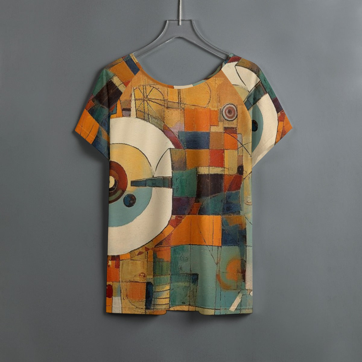 All-Over Print Women's Round Neck T-shirt With Raglan Sleeve