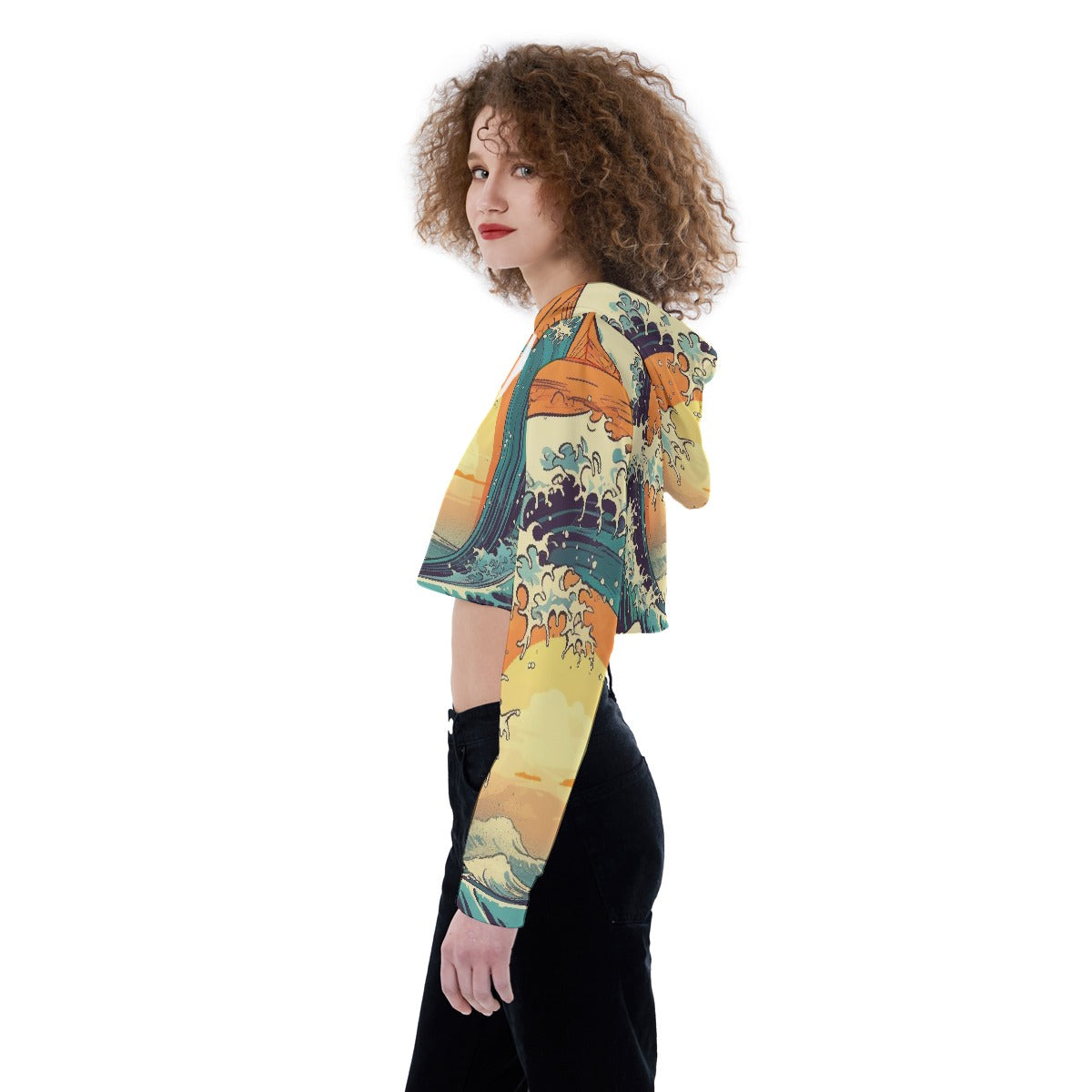 All-Over Print Women's Crop Top Hoodie