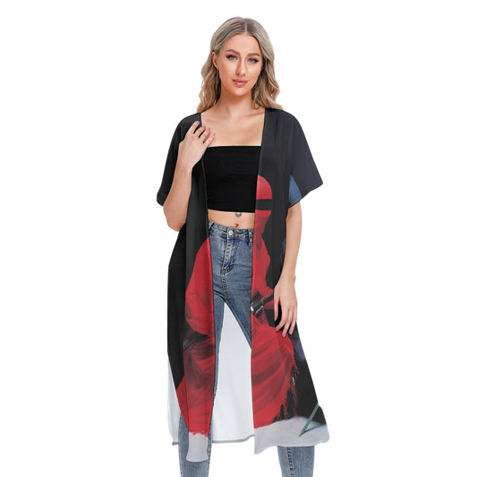 All-Over Print Women's Short Sleeve Cardigan