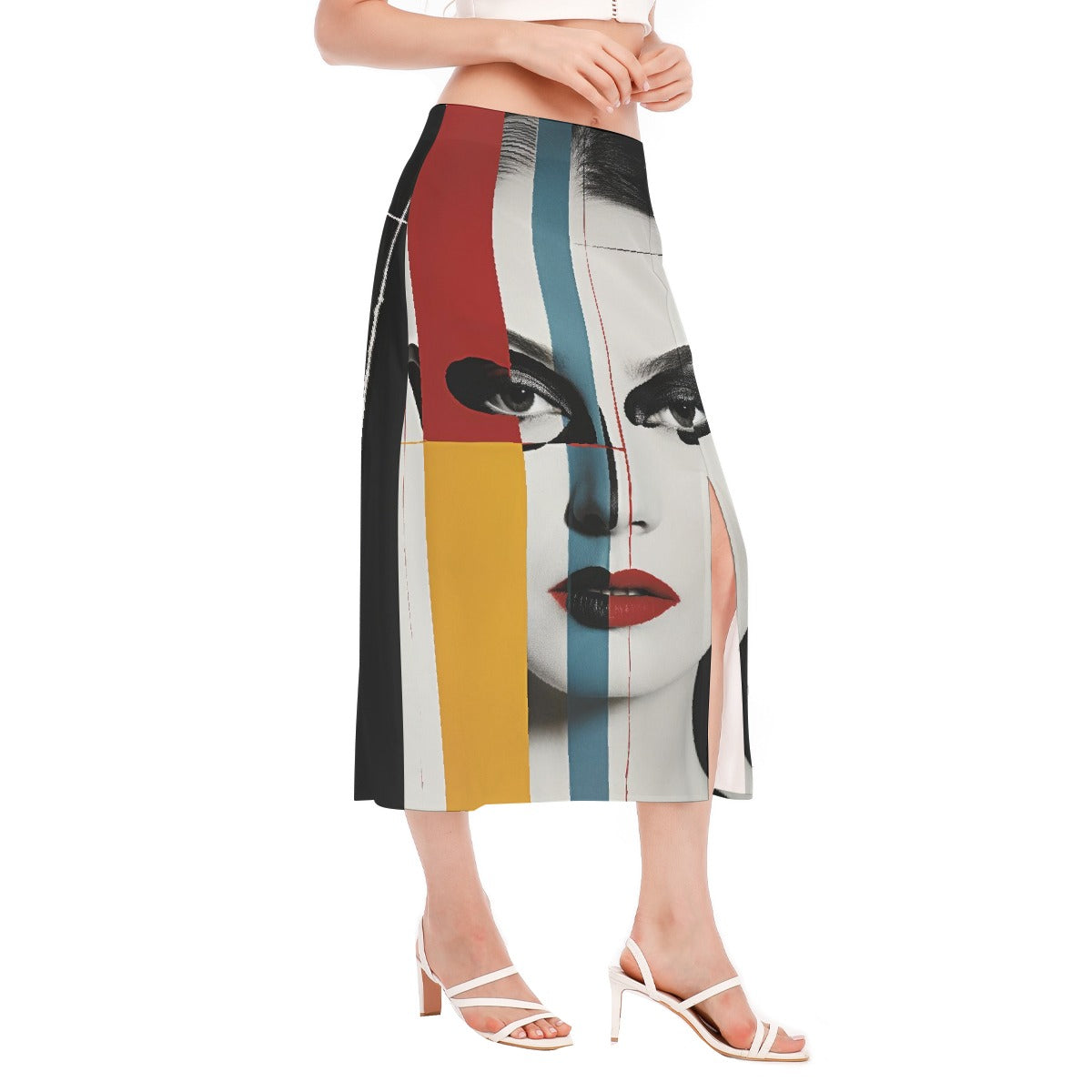 All-Over Print Women's High Slit Long Skirt