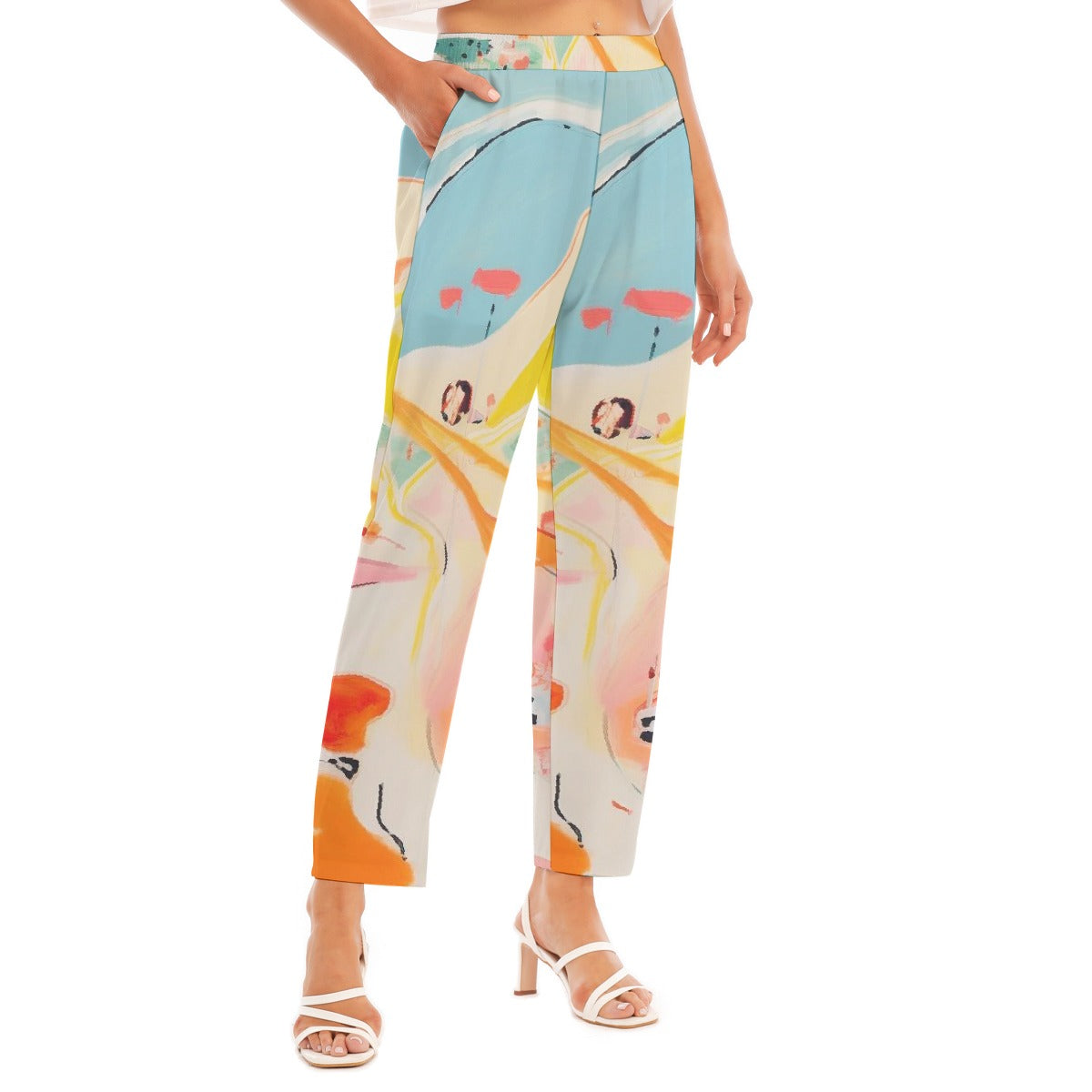 All-Over Print Women's Loose Straight-leg Pants
