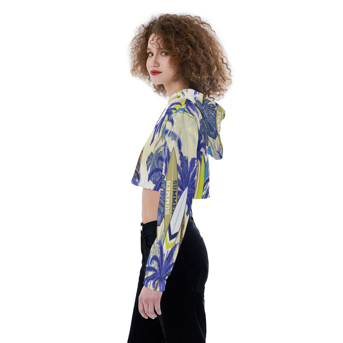 All-Over Print Women's Crop Top Hoodie