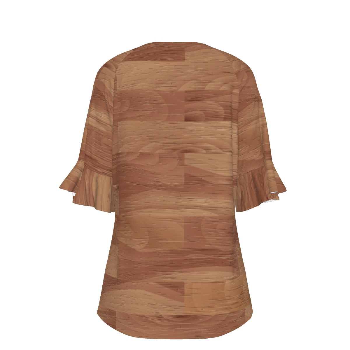 All-Over Print V-neck Women's T-shirt With Bell Sleeve