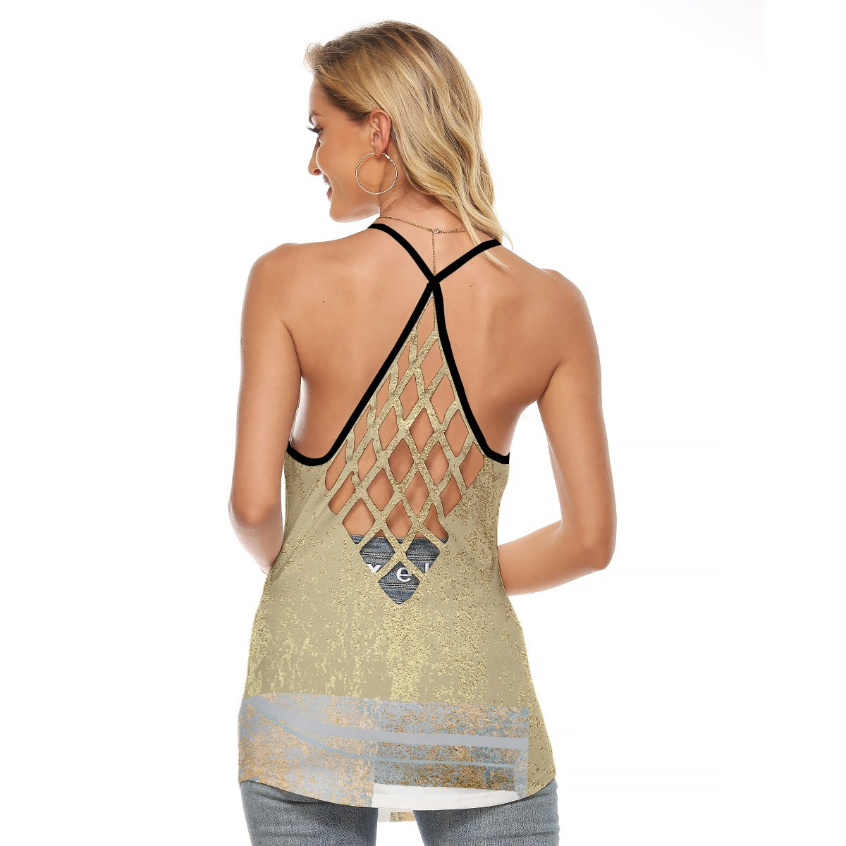 All-Over Print Women's Criss-Cross Open Back Tank Top