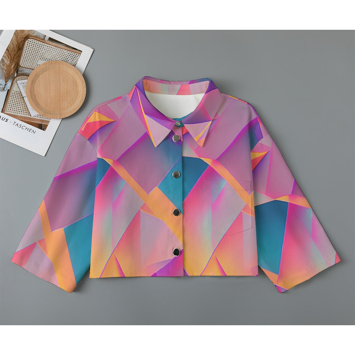 All-Over Print Women's Cropped Jacket | 245GSM Cotton