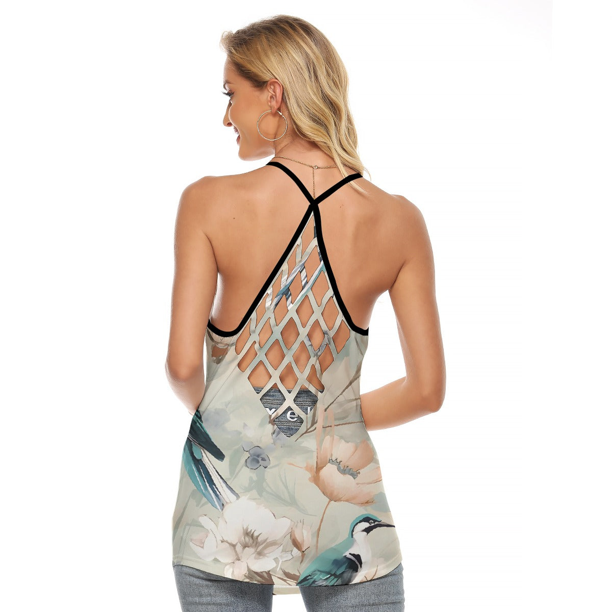 All-Over Print Women's Criss-Cross Open Back Tank Top