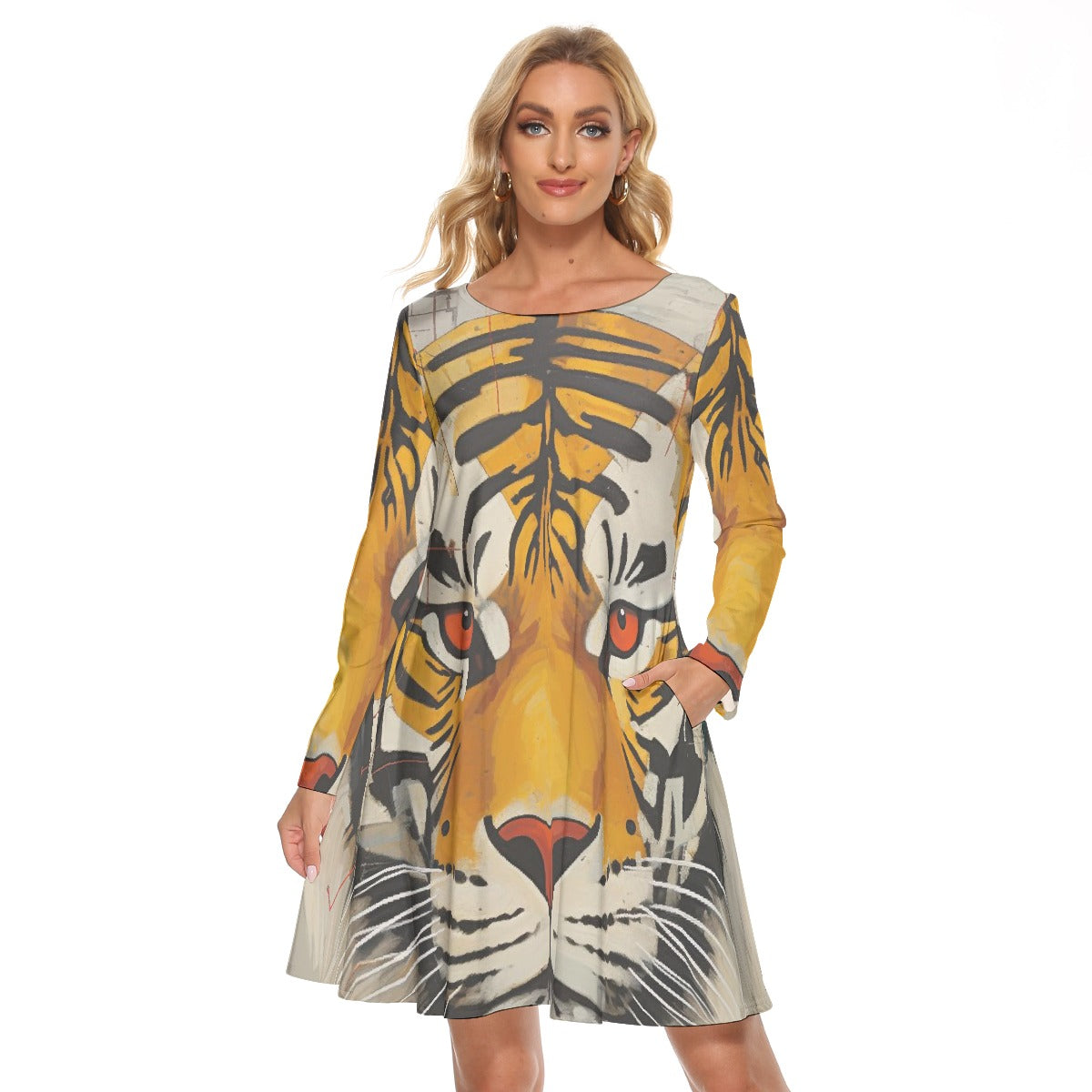 All-Over Print Women's Crew Neck Dress