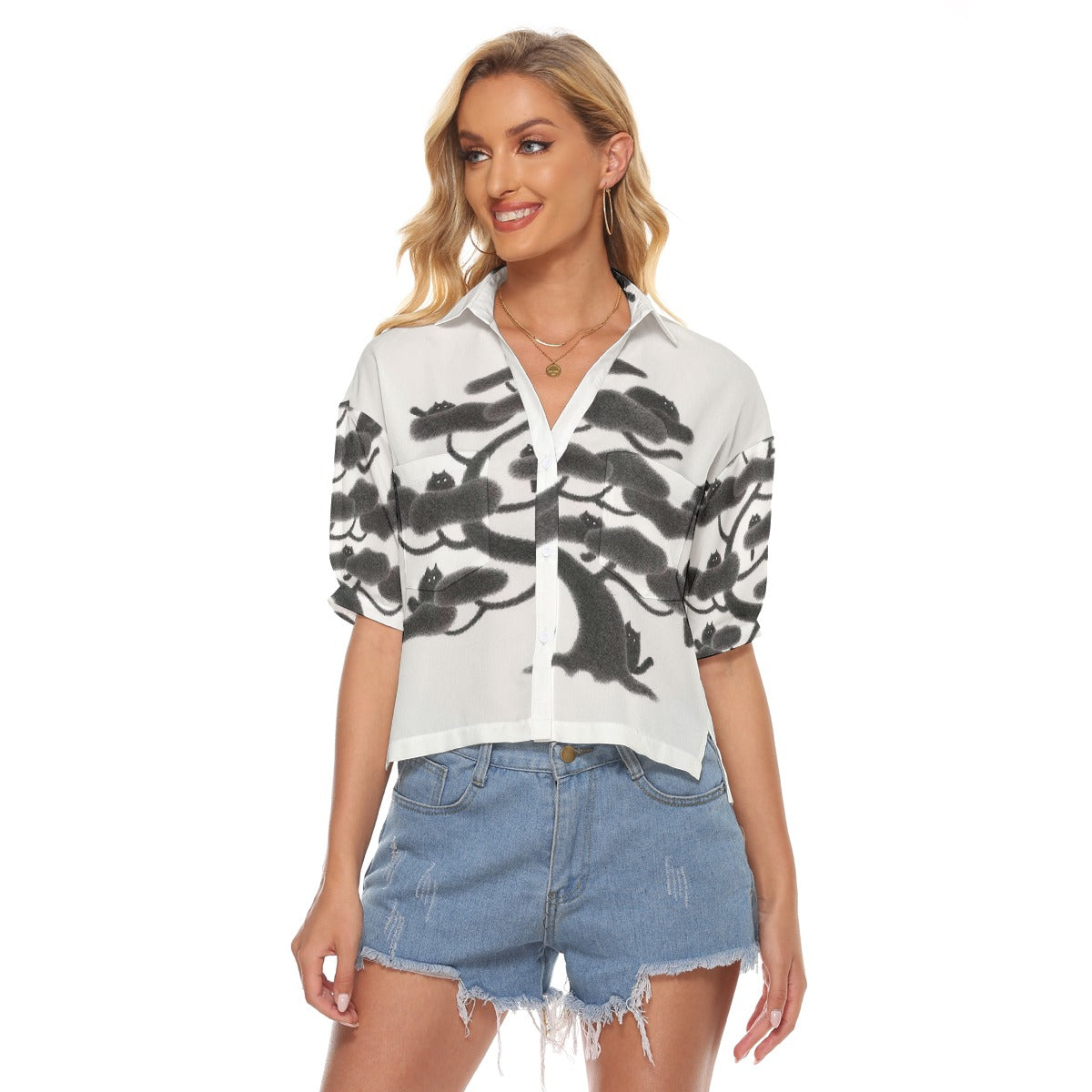 All-Over Print Women's V-neck Shirts