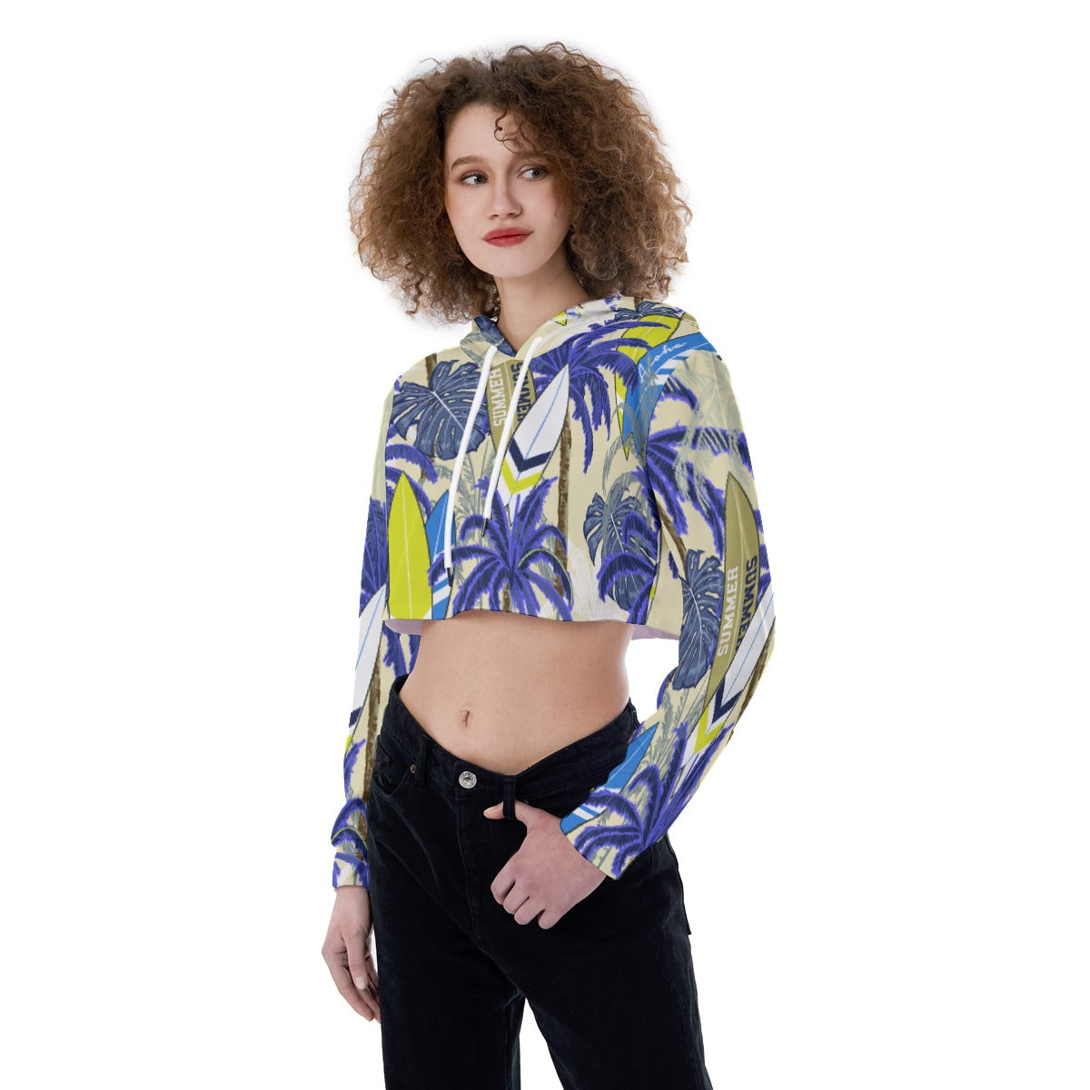 All-Over Print Women's Crop Top Hoodie