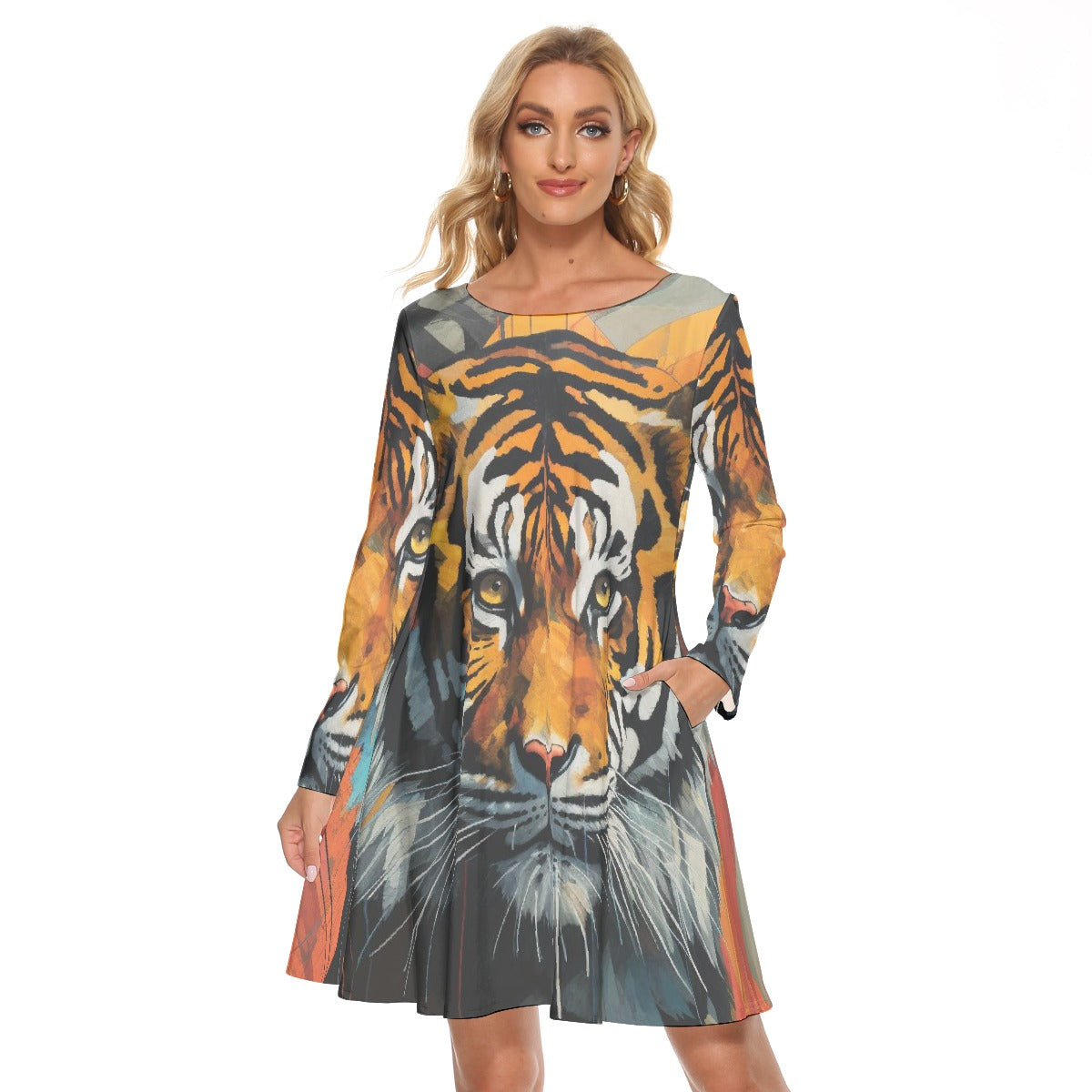 All-Over Print Women's Crew Neck Dress