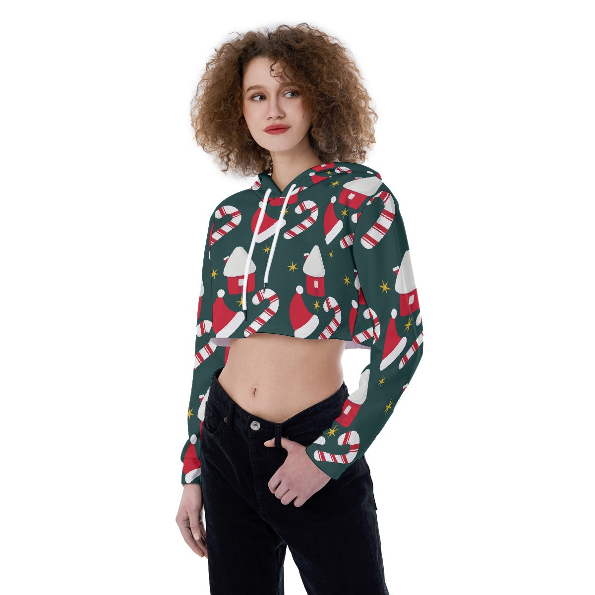 All-Over Print Women's Crop Top Hoodie