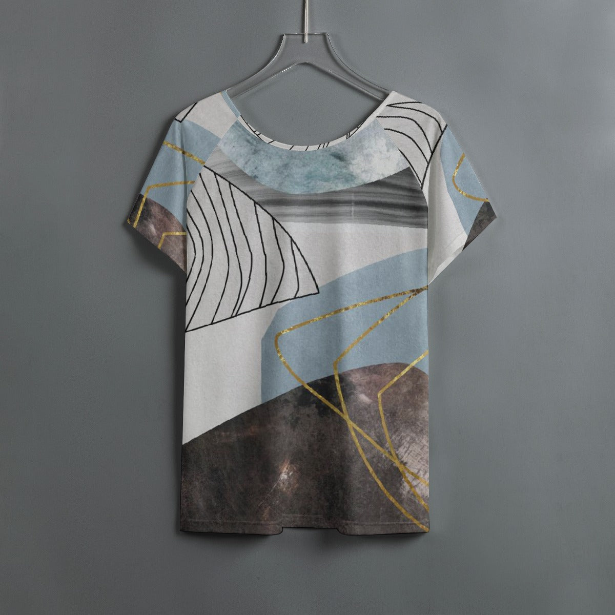 All-Over Print Women's Round Neck T-shirt With Raglan Sleeve