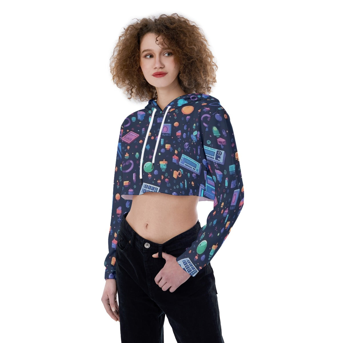 All-Over Print Women's Crop Top Hoodie