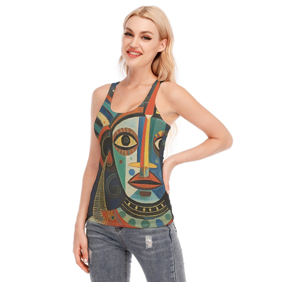 All-Over Print Women's Racer Vest | 190GSM Cotton