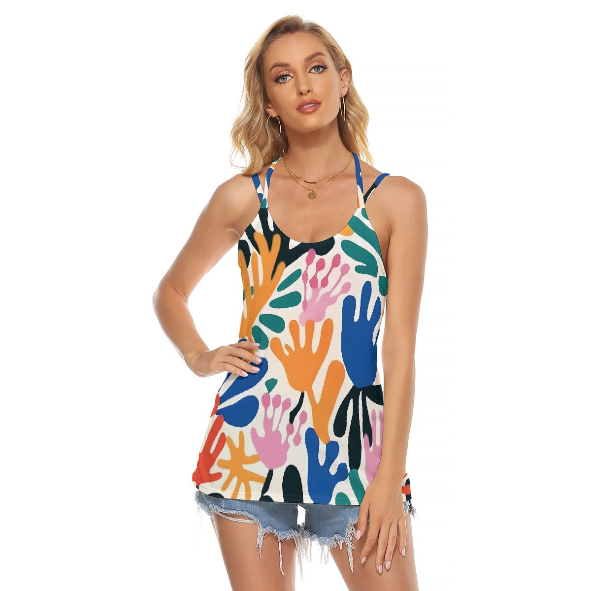 All-Over Print Women's Halter Top With Backless