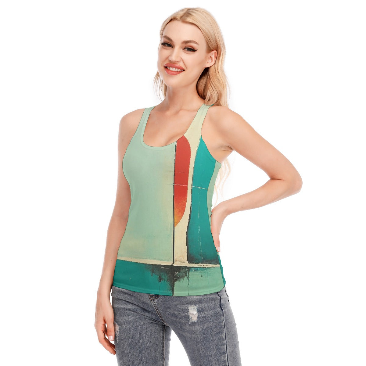 All-Over Print Women's Racer Vest | 190GSM Cotton