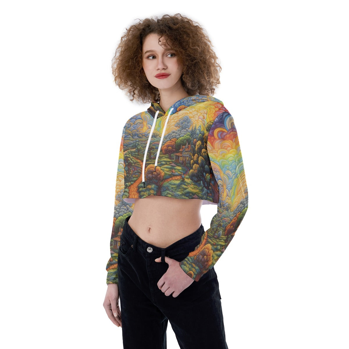 All-Over Print Women's Crop Top Hoodie