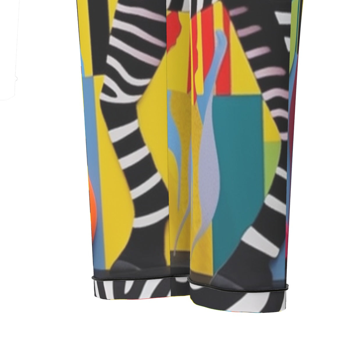 All-Over Print Women's Long Sleeve Pajama Set With Black Contrast Piping