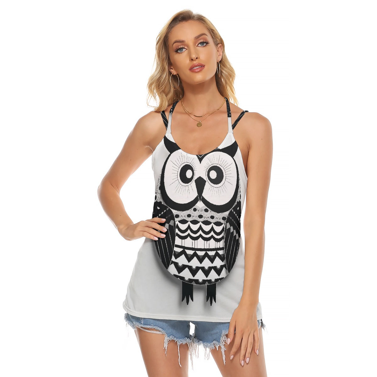 All-Over Print Women's Halter Top With Backless