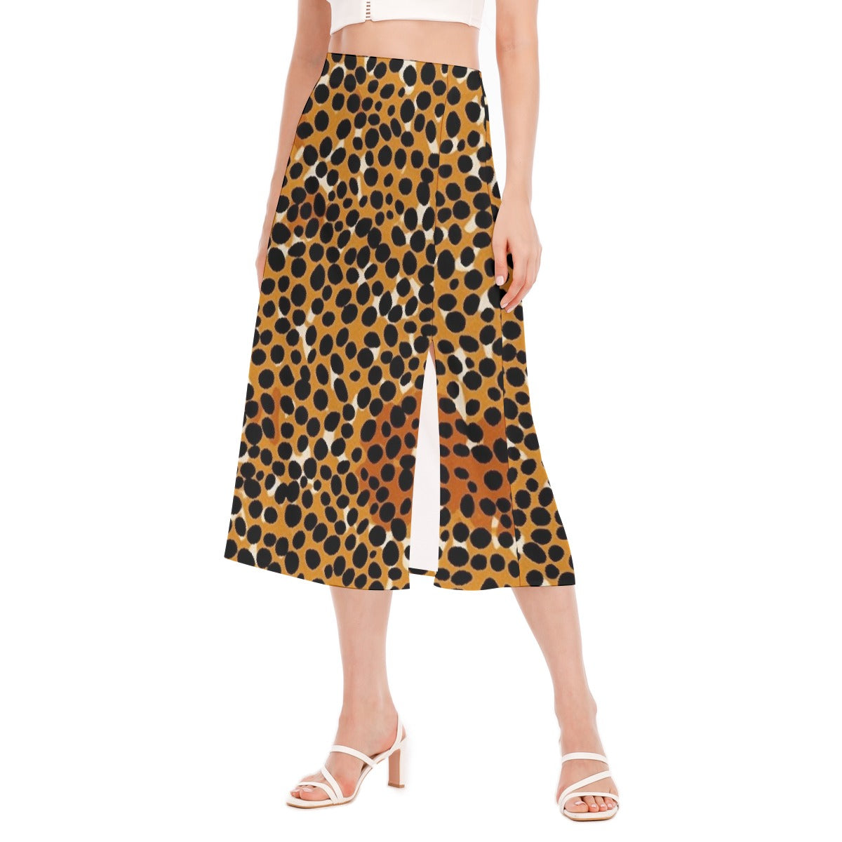 All-Over Print Women's High Slit Long Skirt