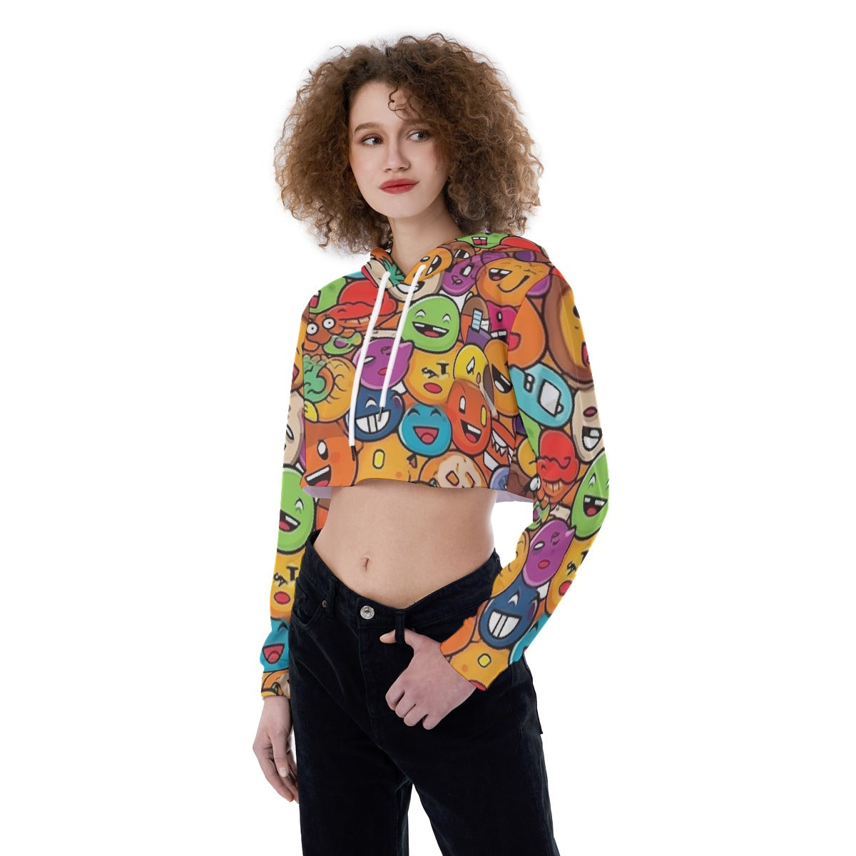 All-Over Print Women's Crop Top Hoodie