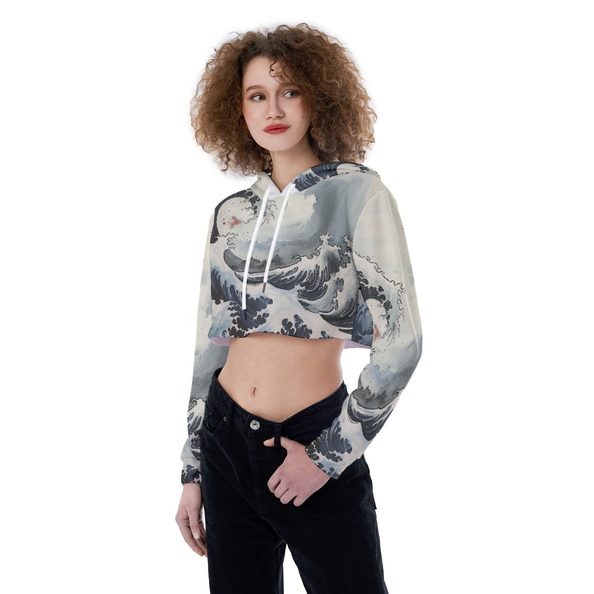 All-Over Print Women's Crop Top Hoodie