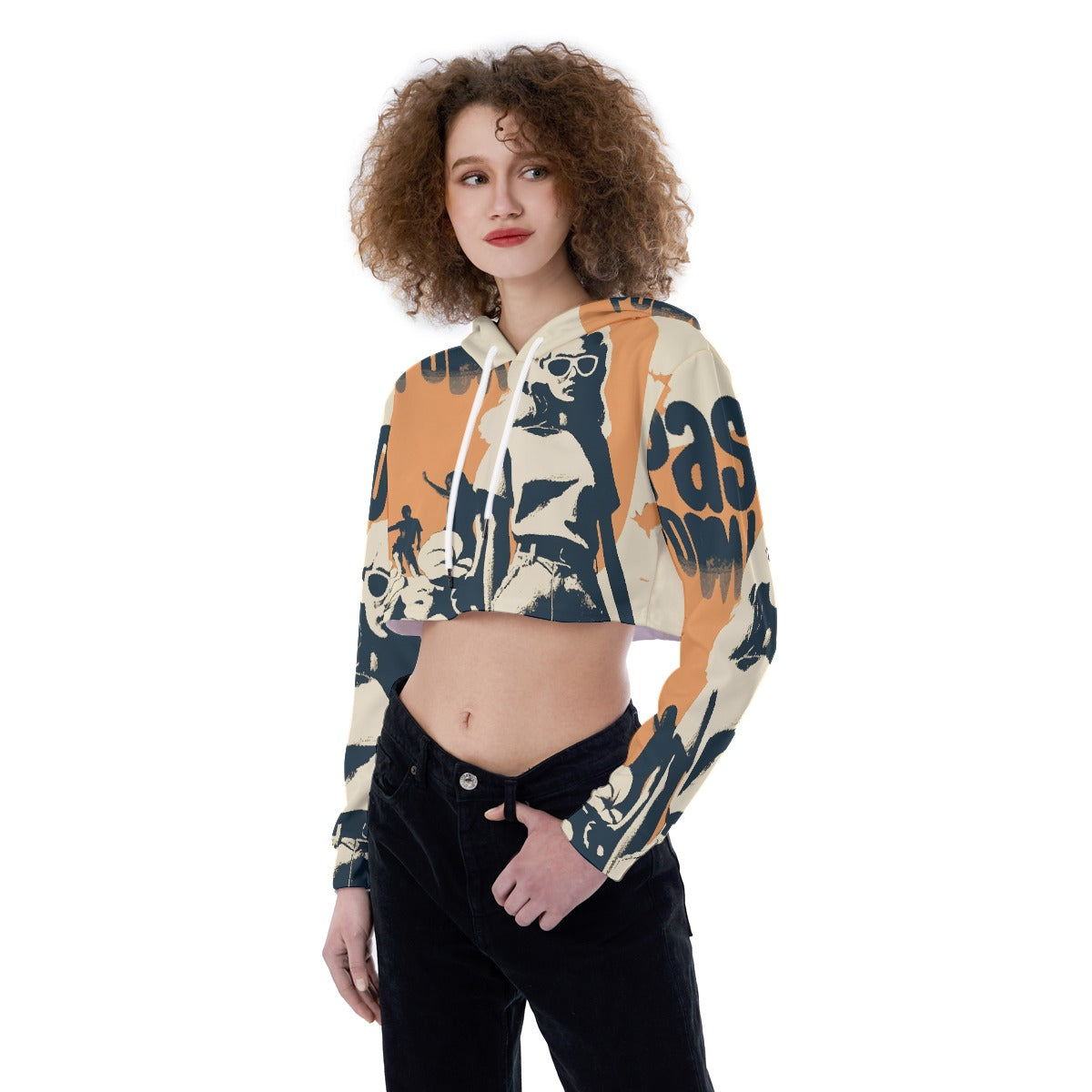 All-Over Print Women's Crop Top Hoodie