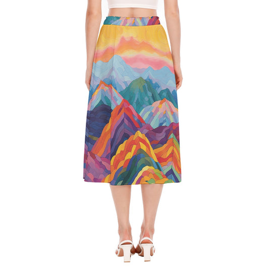 All-Over Print Women's Long Section Chiffon Skirt